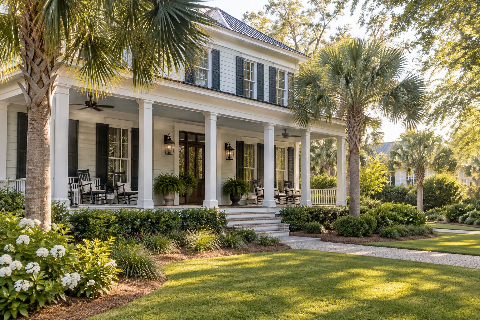 A Lowcountry home with a wide porch, illustrative